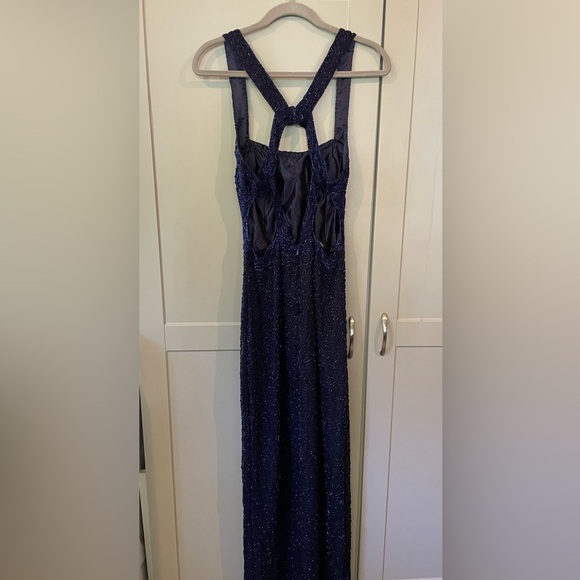 Scala navy blue beaded formal gown - Picture 6 of 16